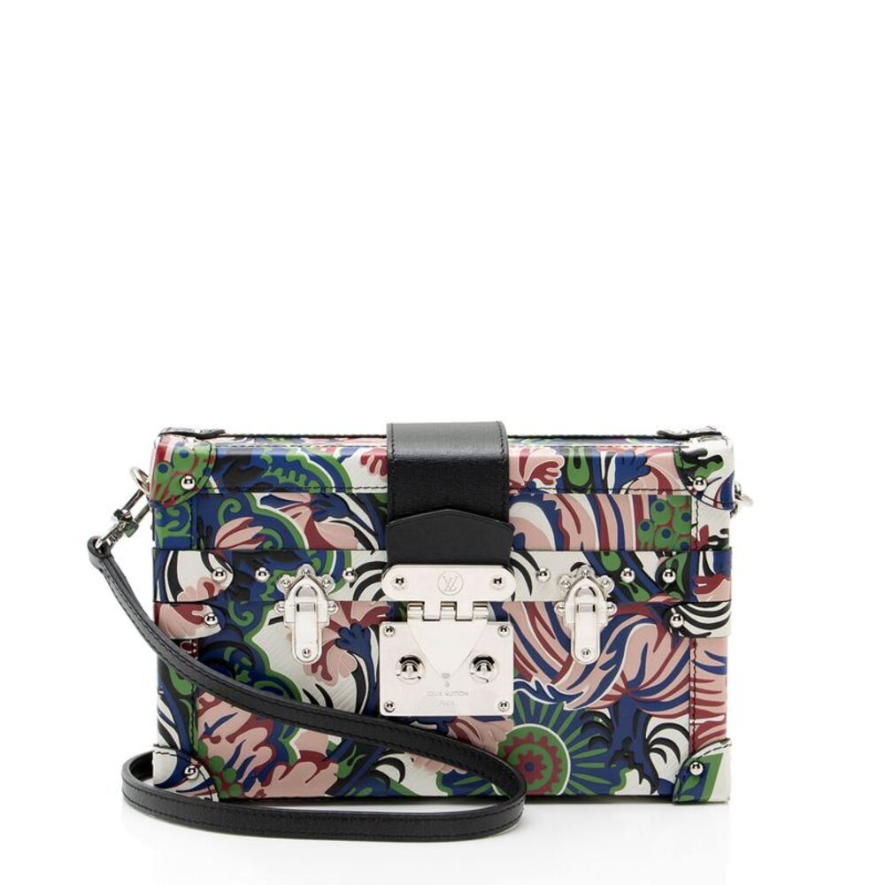 Louis Vuitton Leather Floral Petite Malle Bag